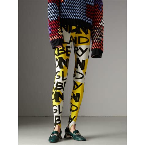 burberry graffiti print leggings